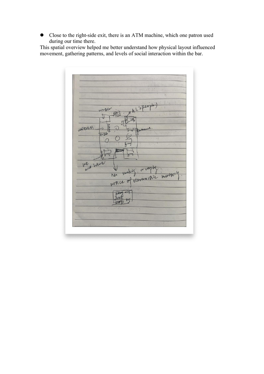 Preview of Ying Chen's EDU 603 participant-observation fieldnotes, including a hand-drawn spatial observation map.